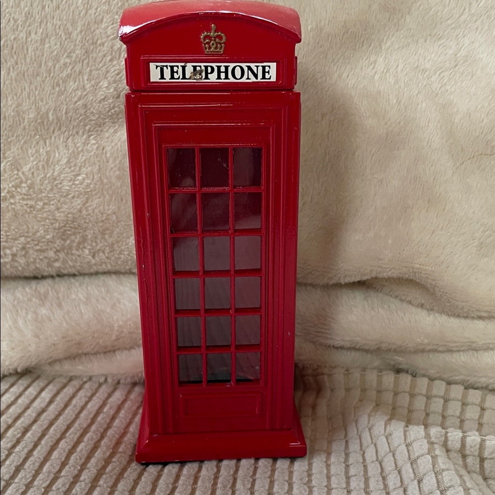 Red Telephone Booth Coin Bank
